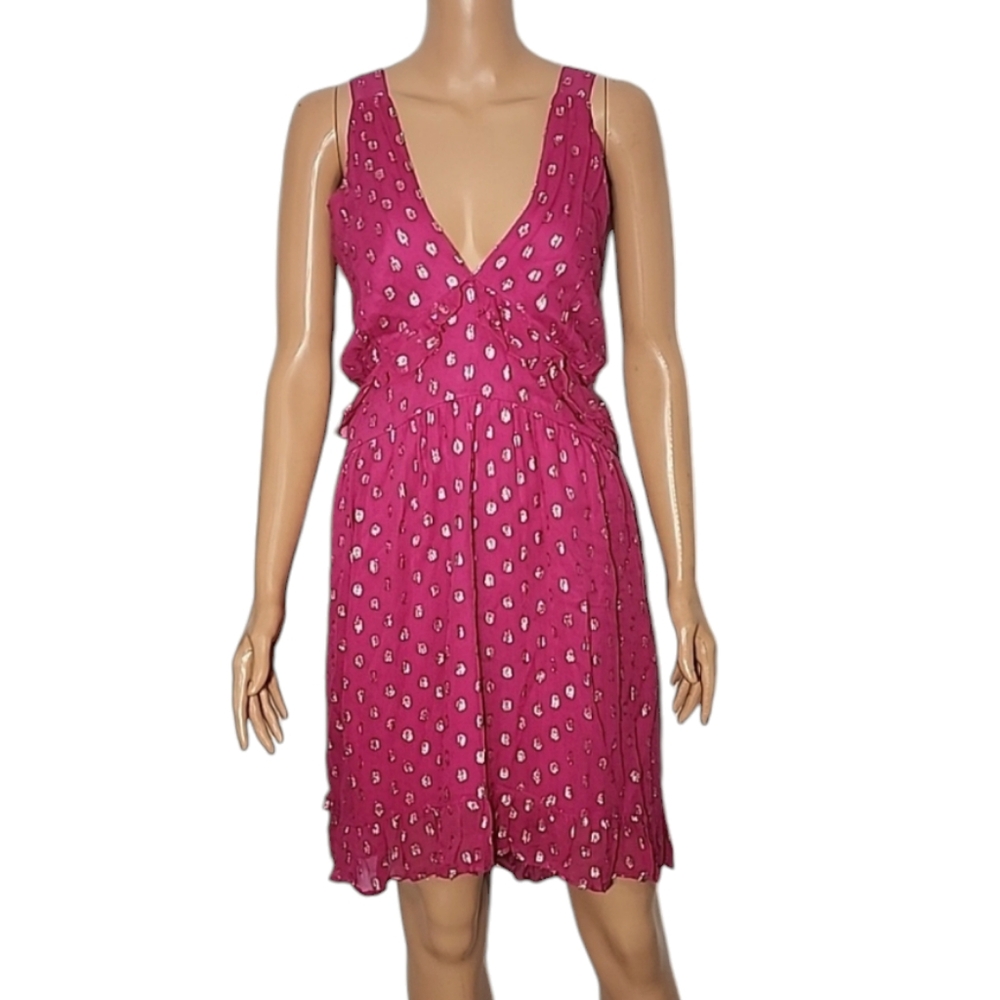 Arula Pink Hot/ Gold polka dot Sleeveless Knee-Lenght Dress Plus Size 3X NWT